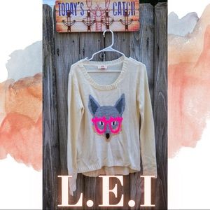 Cute L.E.I Y2K groovy Korean Style Dog Sweater